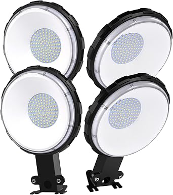papasbox 4 Pack LED Barn Light 100W, Dusk to Dawn Outdoor Lighting with Photocell,5000K 12000LM Daylight,IP65 Waterproof Security Area Lights for Yard,Garage,Street