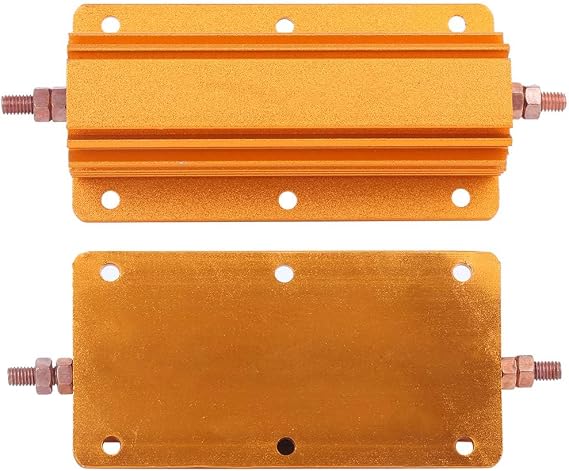 200W 1 Ohm RX24 Aluminum Shell Resistor Fixed Resistors for Power Supply Sensor, Wirewound Resistors Screw Tap Chassis Mounted, Golden