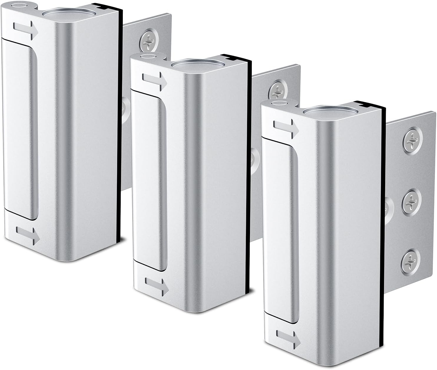 3Pcs Door Reinforcement Lock, Door Locks for Kids Safety, Door Safety Locks from Inside, Withstand 800lbs Force - Enhance Home Security, Door Lock Security, Aluminum Construction Silver