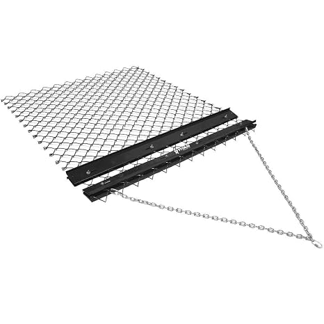 Titan Ramps 4' x 5' Drag Harrow, ATV, Tractor, UTV, Gravel or Soil | Grading, smoothing, leveling, breaking up soil, includes drag-mat, tow bar, chain, carabiner