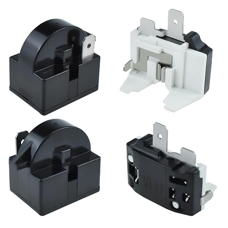 PTC QP2-4r7 Refrigerator Starter Relay and Refrigerator Overload Protector, 2 Sets