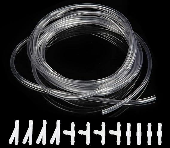 YIXISI 4m Car Windshield Washer Hose Kit, with 12 PCS Hose Connectors (Y I T-Type), Universal Windscreen Washer Hose, Rubber Windscreen Wiper Hose, Connecting Car Water Pump and Nozzle, Transparent