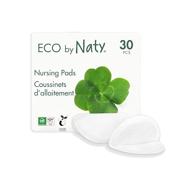Eco By Naty Nursing Pads Nipple Pads For Breastfeeding Mothers, Pregnancy And Postpartum, Made From Plant-Based Materials (30 Pads)