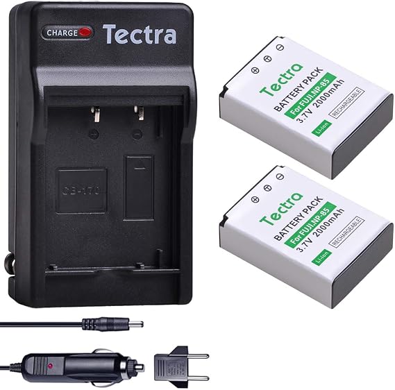 Tectra 2-Pack NP-85 Battery and Charger Kits for Fujifilm FinePix S1, FinePix SL240, FinePix SL260, FinePix SL280, FinePix SL300, FinePix SL305, FinePix SL1000 Cameras