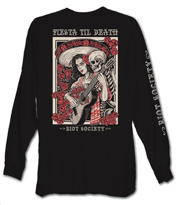 Riot Society Men's Long Sleeve Graphic and Embroidered Fashion T-Shirt