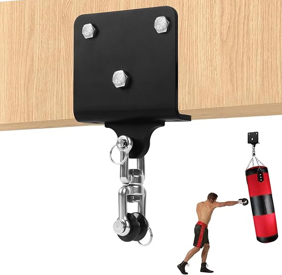 Boxing Bag Bracket Heavy Duty, Punching Bag Hanger Wall 360° Rotation Swivel Heavy Bag Ceiling Mount Hanger, Punch Bag Hook for Beam Speeding Exercise Muay Thai Training And Swings (1000Lb)