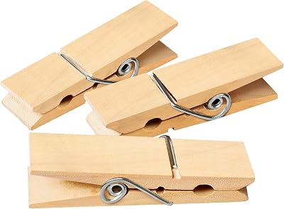 Clothes Pins Wooden Clothespins, 15 PCS Sturdy and Heavy Duty Natural Wood Clips for Hanging Clothes Photo Pictures Crafts Small Classroom Decorative Cheer Pins Jumbo Laundry Pegs