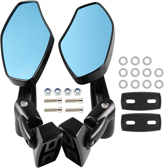 AUTOKAY Motorcycle Mirrors Racing Rearview Mirrors CNC Aluminum Anti-Glare Side Mirror Fits for Honda CBR 600 F3 F4i Kawasaki Ninja ZX 6 7 9 12 Yamaha FZR YZF R1 R6 S Suzuki GSXR