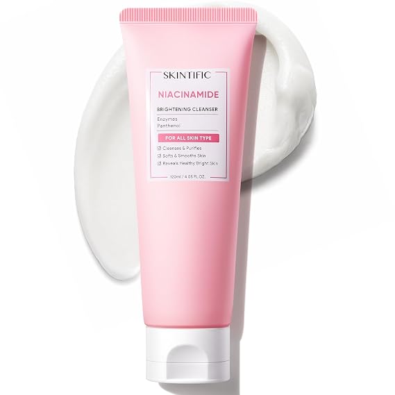 SKINTIFIC Niacinamide Brightening Cleanser Face Wash, 4.05fl oz/120ml