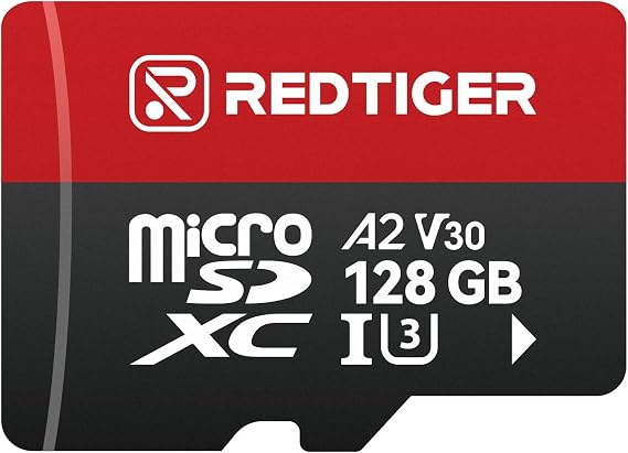 REDTIGER High Speed 128GB Micro SD Card with Adapter, microSDXC UHS-I Class 10, U3, V30 A2, Support for Dash Cam and 4K Video Recording, Compatible with F7NP-V07&F9&F7NT-V04&F17&VP20&A4&F17PLUS