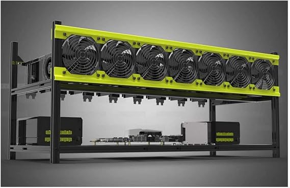 Mining Rig Frame, 8 GPU Aluminum Stackable Open Air Mining Case Computer Frame Rig Ethereum Veddha (8GPU-V3D)