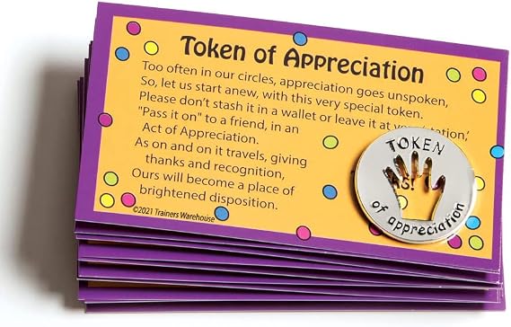 Trainers Warehouse Tokens of Appreciation and Cards (Set of 10) | Share Thanks and Recognition - Unique Combo | Token of Appreciation & Pass it along