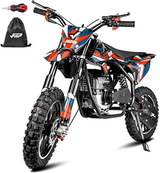 FRP FX40-Ogemaw Kids Dirt Bike, 40CC 4-Stroke Gas Powered Mini Dirt Bike, 20 MPH Max Speed, Easy Pull Start, No Oil Mixing, Front & Rear Disc Brakes, 132 LBS Capacity Red