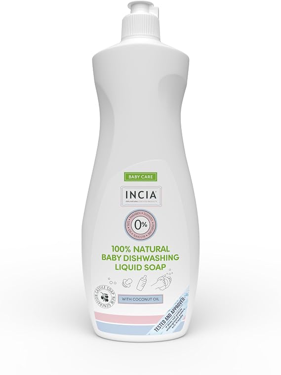 INCIA%100 Doğal Bebek Bulaşık Sabunu Bitkisel Emzik Biberon Temizleyici Vegan 500 ml