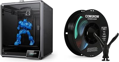 Comgrow Creality K1 Max 3D Printer with 600mms Printing Speed 20000mms² Acceleration, Core XY Structure Large Build Volume Auto Leveling Dual-Gear Extruder and High Speed 3D Printer Filament PLA