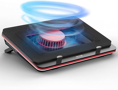 GT500 Powerful Turbo-Fan 5000 RPM RGB Laptop Cooling Pad with Infinitely Variable Speed,Seal Foam for Rapid Cooling Gaming Laptop,13-17.3inch Laptop Cooler with 3-Port USB Hub