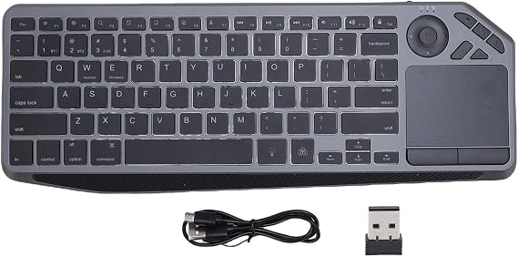 Wireless RGB Touch Keyboard, 78 Keys Ultra Slim QWERTY Touchpad BT/USB/2.4G with Wrist Rest Support Multiple Devices 7 Color Backlight Multi Gesture Touch Control Hotkey for Phone PC Laptop Tablet