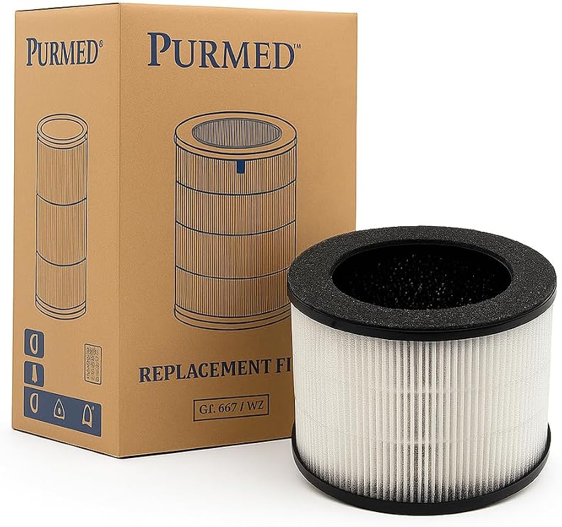 Purmed Pure Compact Air Purifier Compatible Hepa + Carbon Filter