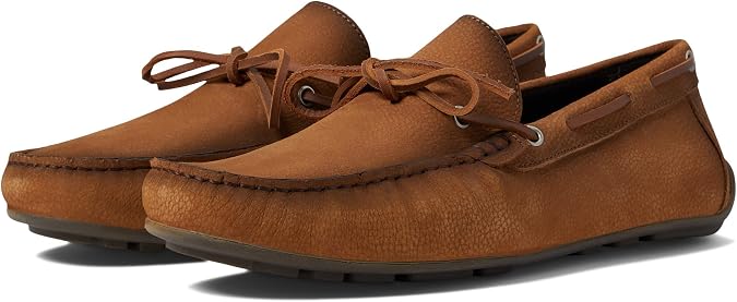 Men's Genuine Leather Casual Slip on Tie-Bow Loafers
