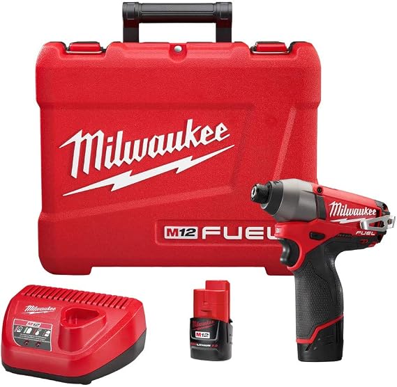 Milwaukee 2453-22 M12 Fuel 1/4 Hex Impact Driver Kit W/2 Bat
