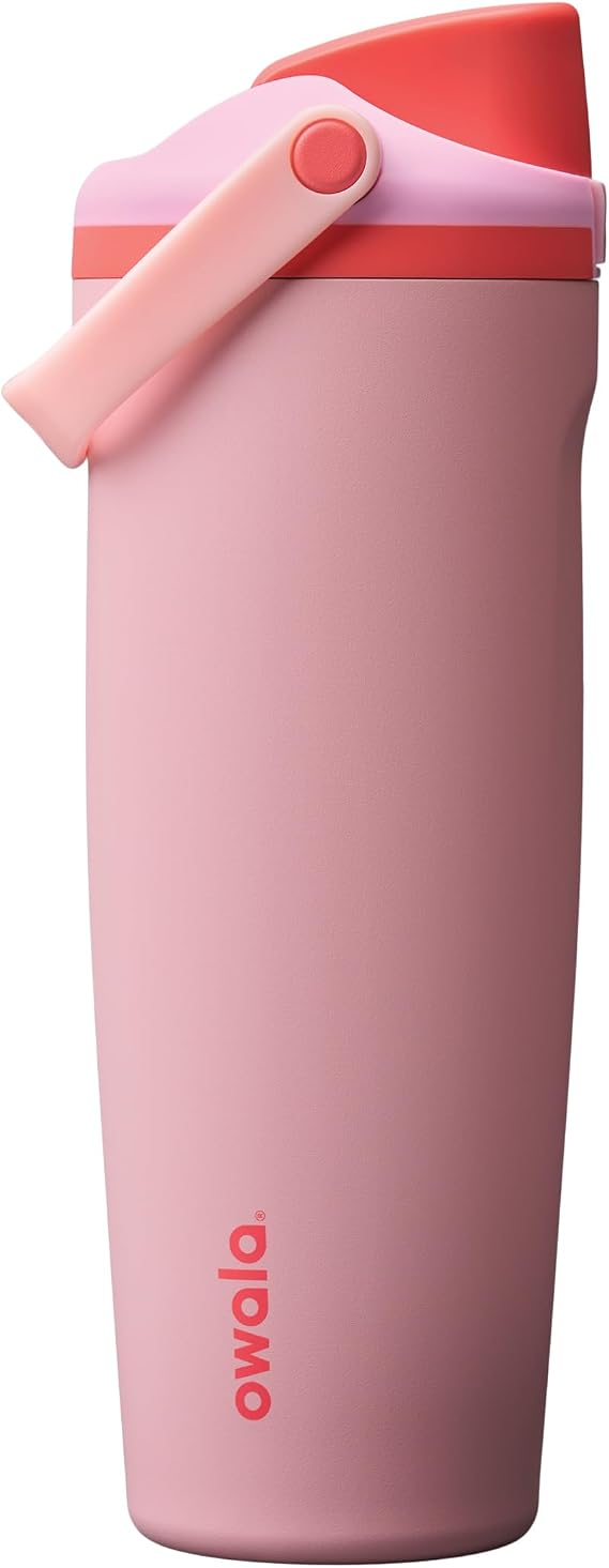 Owala FreeSip Sway Stainless Steel Water Bottle, 890ml, Angel Food Cake