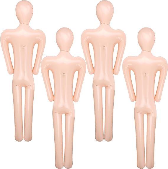 4 Pack 60 Inch Blow up Dead Body Cosplay Prop Inflatable Body Mannequin DIY Halloween Fake Scary Body Decorations for Halloween Yard Patio House Decor
