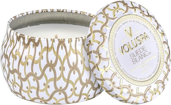 Voluspa Suede Blanc Petite Decorative Candle 4 oz