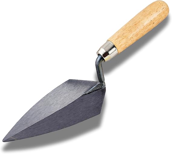 Bon Pointing Trowel 7 in. x 3 in. with Wood Handle Precision Masonry Tool for Tuckpointing, Detailing, and Repair