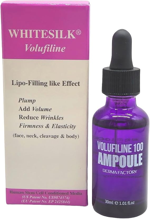 WHTESILK 100% VOLUFILINE Night Power Serum (30ml/1oz) – Patented SEDERMA Ingredient for Powerful Volumizing & Anti-Wrinkle Benefits on Face, Cleavage, Neck & Body