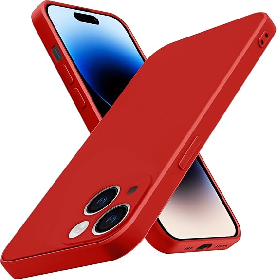 for iPhone 14 Case,Silky Touch Liquid Red