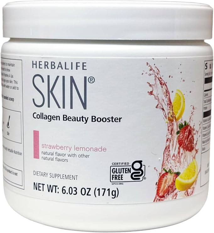 Colageno Potenciador de Belleza Herbalife SKIN Limonada de Fresa Envase 6.03 Oz.