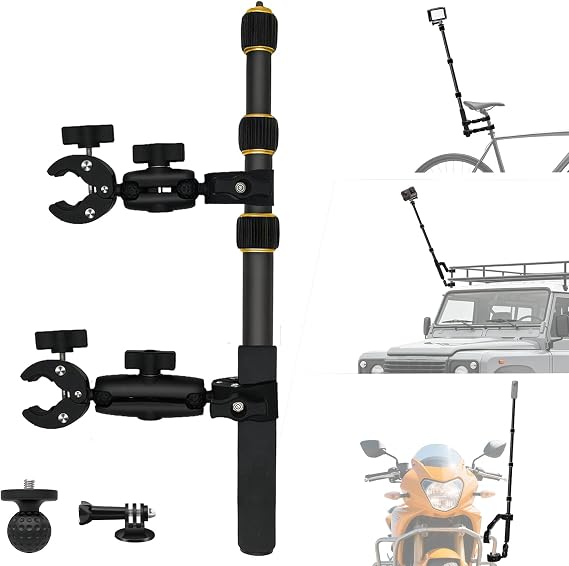 Motorcycle Dual Clamp Mount with Invisible Stick Compatible for Insta360 X5
