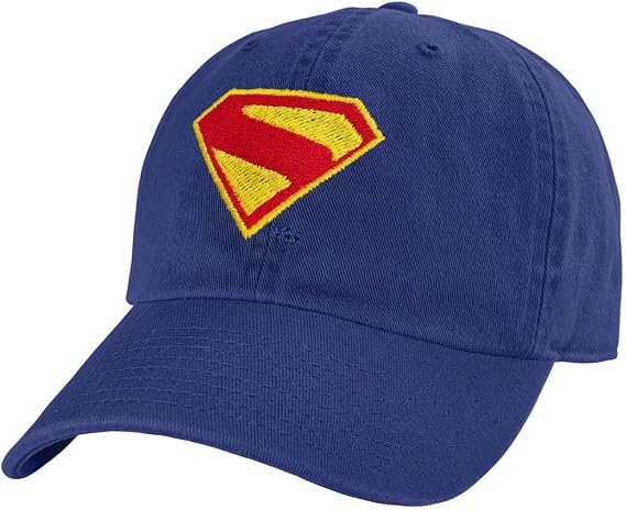 Popfunk Superman 2025 Shield Embroidery Official Dad Hat - The U18 Adjustable Relaxed-Fit Cap - Unisex for Men and Women, Royal