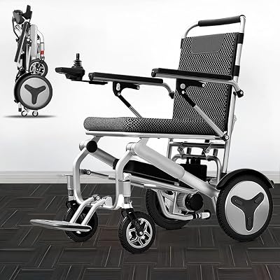 Electric Wheelchair 32lbs, All Terrain Motorized Wheelchair for Seniors with 360Control Joystick, Power Wheelchairs, Electromagnetic Brake, 400W Motors