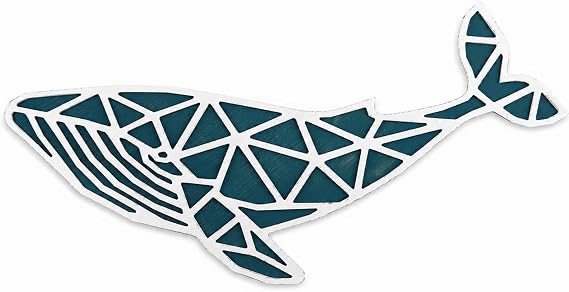 NAUTIMALL 31" Handcrafted Wooden Nautical Whale 3D Wall Art - Coastal Home Decor