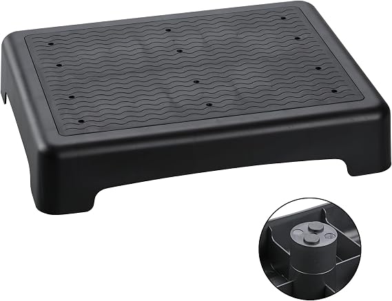 Mobile Step Stool,Indoor/Outdoor Non-Slip Step Platform,Portable Stair Aid for Adults and Seniors for Stairs,Kitchen,Office,Door,Bed,Car Safety Steps,Black-Black