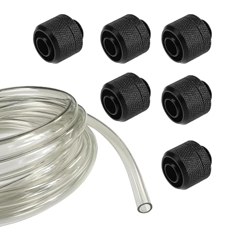 Dracaena.io G1/4 to 3/8" ID 1/2" OD Soft Tube Fitting, Transparent