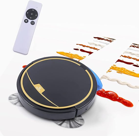 WOQLIBE Robot Vacuum and Mop Combo with Water Tank, 3 in 1 Automatic Mopping Robot Vacuum Cleaner w/ 2800Pa Super-Strong Suction, Remote Control for Hard Floor, Pet Hair, Low-Pile Carpet