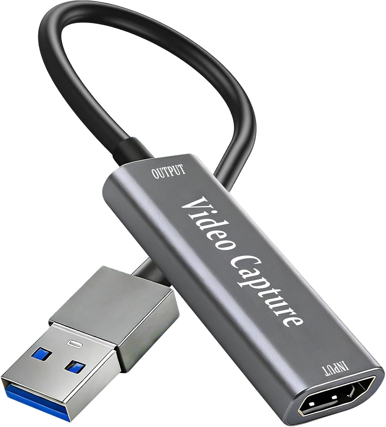 Video Capture Card, 4K 60FPS Input 1080P@60HZ Output, HDMI to USB for Mac OS Windows, Audio Video Game Capture Device for Recording Editing Streaming Online Teaching