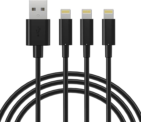 Marchpower MFi Certified Lightning Cable 3Pack 6FT Long USB Charging Cable Compatible with iPhone Xs Max XS XR X 8 7 6S 6 Plus SE 5S 5C 5 iPad iPod and More - Black