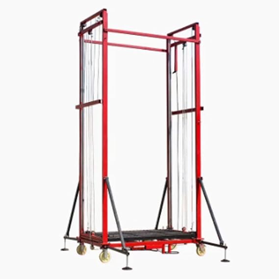 Multifunctional Automatic Electric Scaffolding Lifting Platform, Small Lifting Machine with Remote Control, Folding Elevator for Home Decoration Construction Construction Site(Rise Height 4M)