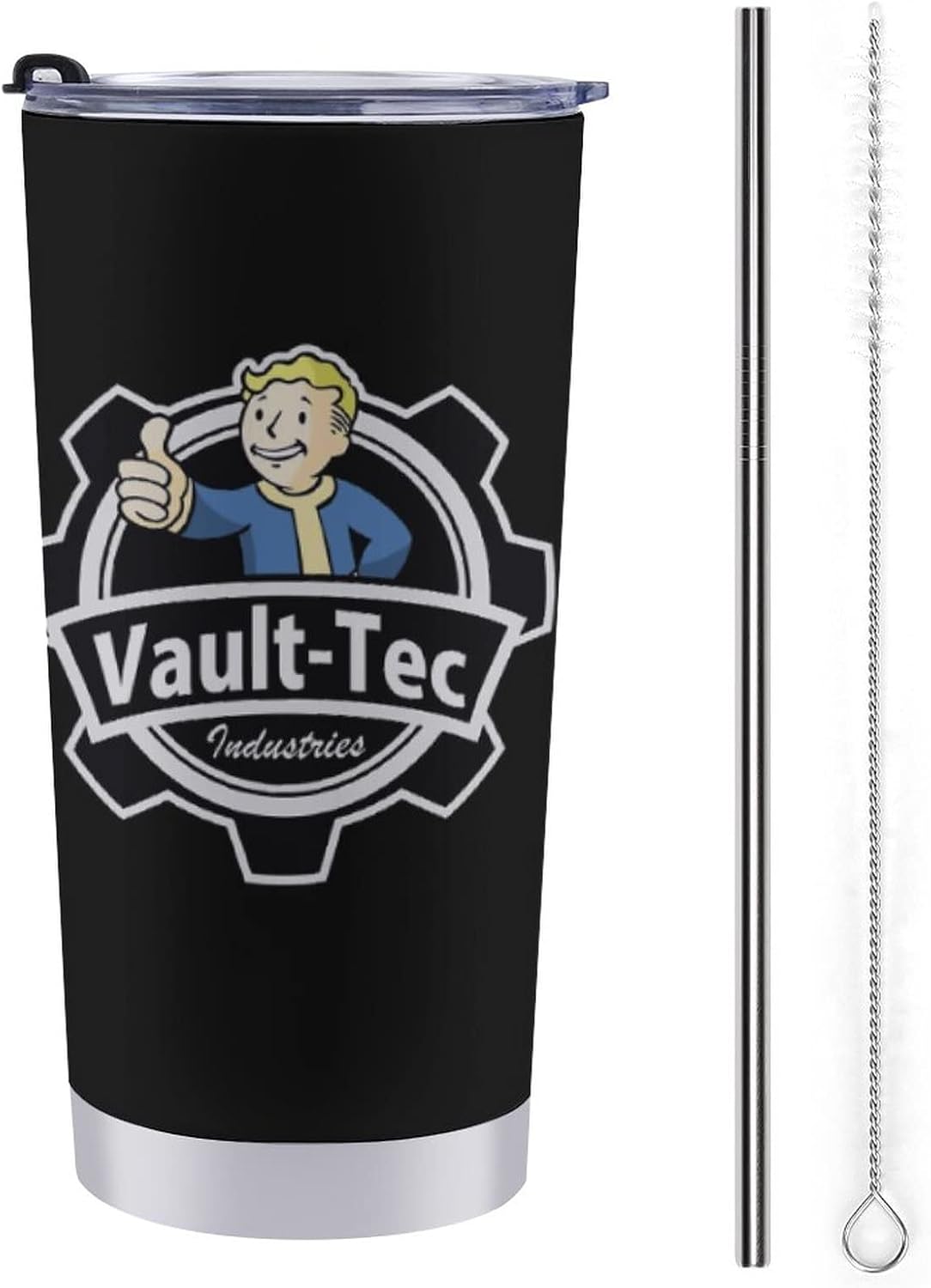 Fallout Car Tumbler, Water Bottle, Car Pot Cup, Car Cup, Thermos, Coffee Cup, Travel Cup, For Cars, Leak-proof, Large Capacity, Print, Straw, Brush Included, Double-Walled Structure, Tumbler, Vacuum
