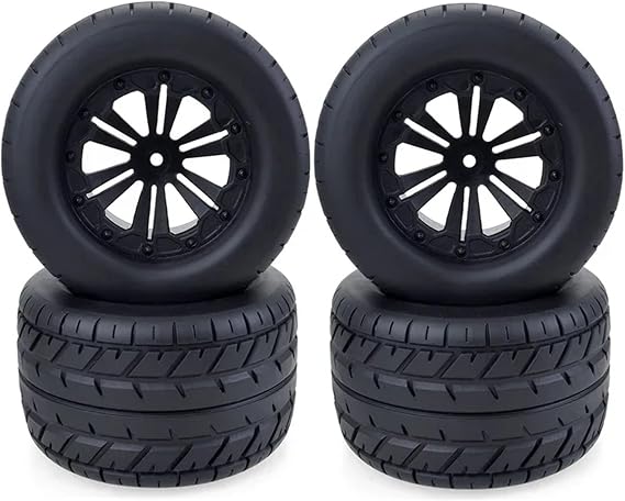 RC Wheel Tire Compatible With HPI For HSP For Savage XS TM For Flux ZD For LRP 10030 1/10 RC Car Accessory 4 PCS 115MM Tires Wheels 12mm Hex