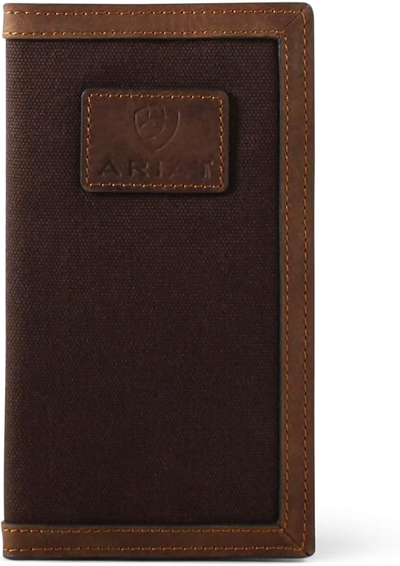 ARIAT Men's Canvas Rodeo Wallet with Leather Border