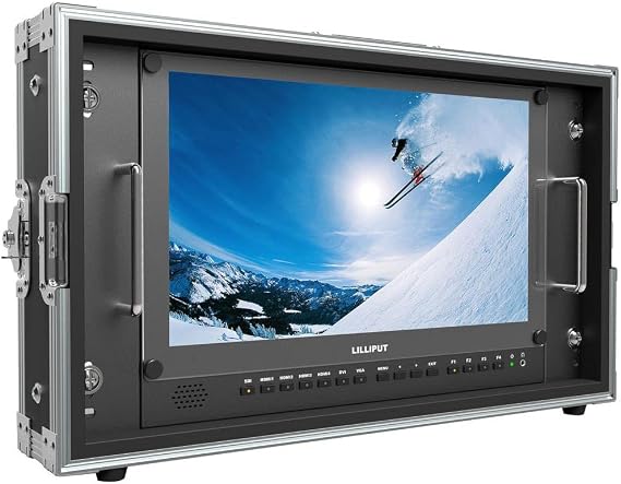 LILLIPUT BM150-4KS 15.6" 6U Carry-on/Rackable V Mount 3840x2160 4x4K HDMI 3G-SDI in&Out Broadcast LED Director Monitor with HDR, 3D-LUT, Color Space & Peaking Functions (with V Mount)