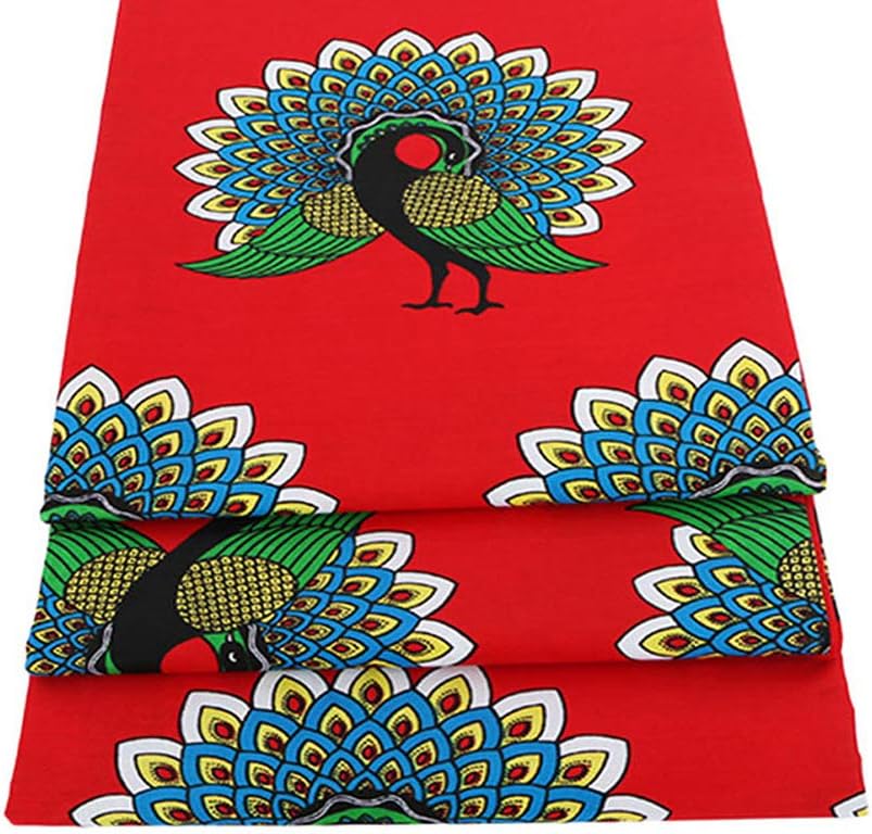 African Fabric Premium 6 Yards Ankara Print 100 Percentage Cotton Fabric for Party Dress 45 Inches