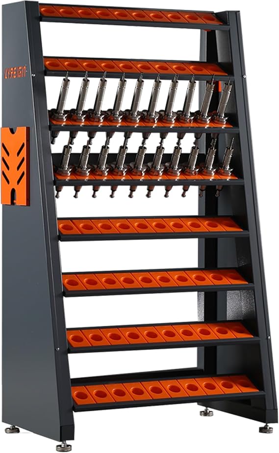 8-Row Large Capacity CNC Tools Holder Rack 80 Cap