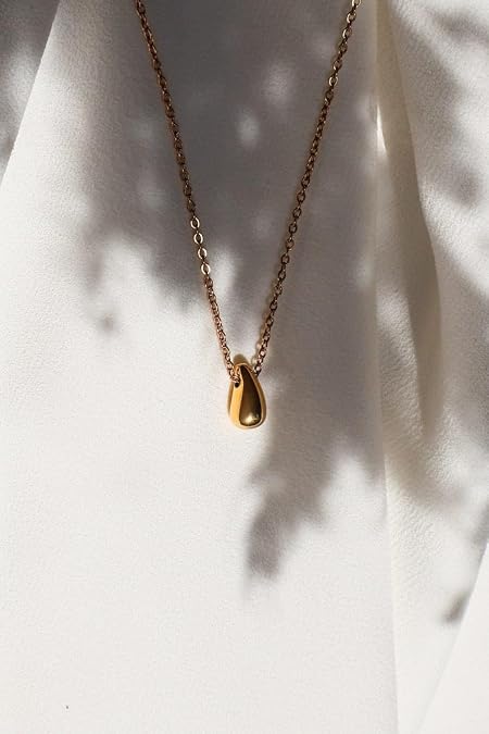 14k Gold Teardrop necklace, waterdrop necklaces, silver minimalist necklace, droplet necklaces, dainty necklaces, gifts for her - GJH048
