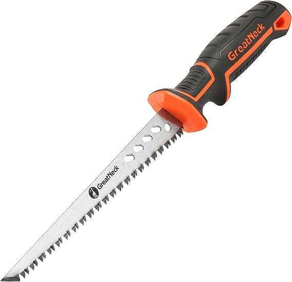 GreatNeck 74026 Rasping Jab Saw, Drywall Cutter, Ergonomic Handle, 8 TPI