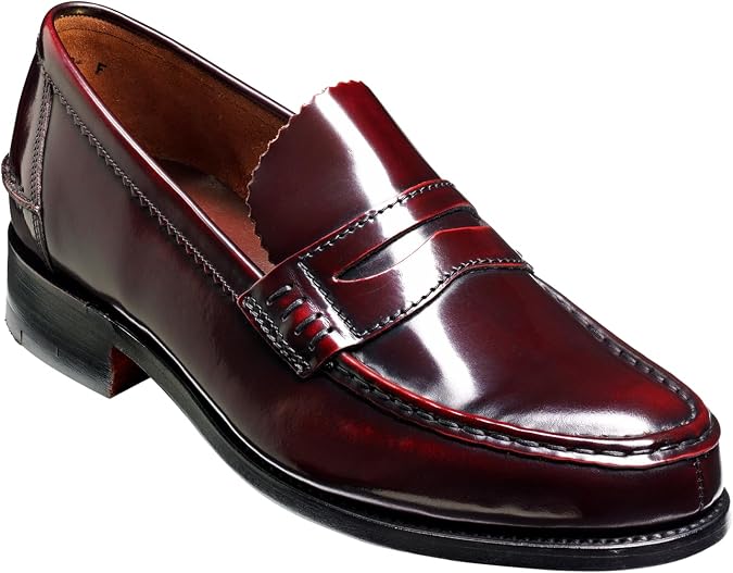 BARKER Caruso Men's Leather Penny Loafers Premium Hi-Shine Calf Leather, Goodyear Welted Construction, Full Leather Insole & Sole, Hand-Stitched Detailing, Made in England, Business & Formal Wear